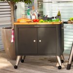 Mobile preparation kitchen backyard deck with gas barbeque